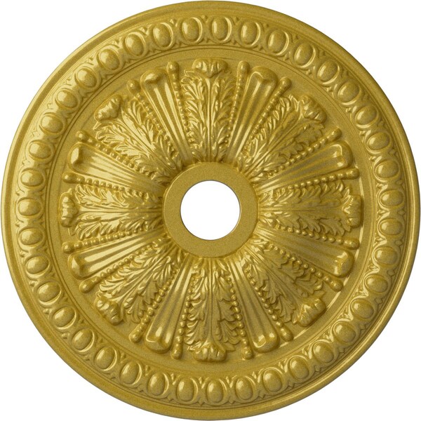 Ekena Millwork Tomango Egg & Dart Medallion (Canopies up to 6 3/4"), 27 7/8"OD x 3 7/8"ID x 2 1/2"P, Rich Gold CM27TORGS - main